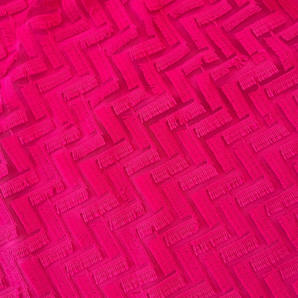 Trina Turk Seaway Eyelash Zigzag Off Shoulder/ Hot Pink Dress Size 2 NWT - Picture 14 of 14